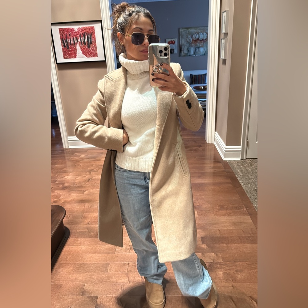 Zara Camel Winter Trench Coat